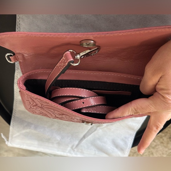 Hand tooled leather clutch/wristlet/crossbody bag - Picture 4 of 6